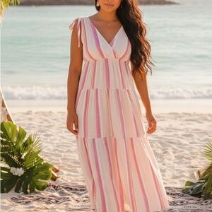 Marine Layer Sage Striped Dress in Size Small